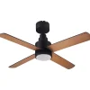 Ventilateur de plafond avec éclairage GoodHome Burbank coloris noir pour pièce de 15 m² Ø.106 cm