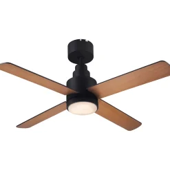 Ventilateur de plafond avec éclairage GoodHome Burbank coloris noir pour pièce de 15 m² Ø.106 cm