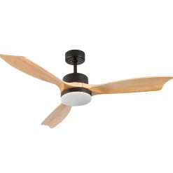 Ventilateur de Plafond avec Lumière 3 Pales Noires 56W 6 Vitesses New York Thinia Home