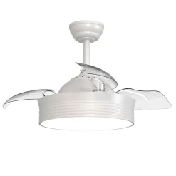 Ventilateur de plafond avec pales rétractables et lumière LED