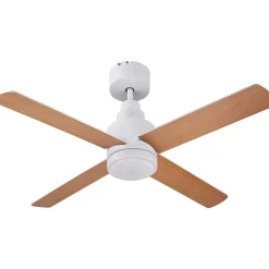 Ventilateur de plafond avec éclairage GoodHome Burbank coloris blanc pour pièce de 15 m² Ø.106 cm