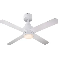 Ventilateur de plafond avec éclairage GoodHome Burbank coloris blanc pour pièce de 15 m² Ø.106 cm