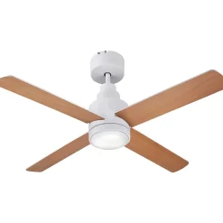 Ventilateur de plafond avec éclairage GoodHome Burbank coloris blanc pour pièce de 15 m² Ø.106 cm