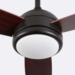 Ventilateur de Plafond avec Lumière 3 Pales 56W 6 Vitesses Vermont Bois Foncé Thinia Home