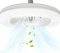 Ventilateur de Plafond avec Lumière - Lampe - Silencieux 30W - Mural Portable - SANS TELECOMMANDE