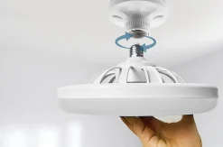 Ventilateur de Plafond avec Lumière - Lampe - Silencieux 30W - Mural Portable - SANS TELECOMMANDE