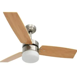 Ventilateur de plafond avec lampe et télécommande - VIDAXL - 108cm - Marron - LED