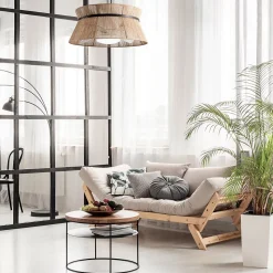 Ventilateur de plafond avec abat-jour décoratif et lumière LED