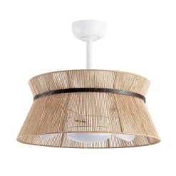 Ventilateur de plafond avec abat-jour décoratif et lumière LED