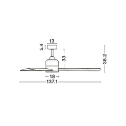Ventilateur de Plafond AXEL Noir et Bois