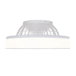 Ventilateur de plafond blanc avec effet étoilé 47cm LED incluse dimmable avec télécommande - Emily