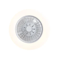 Ventilateur de plafond blanc 48,5 cm avec LED RGB à intensité variable et télécommande - Clemo