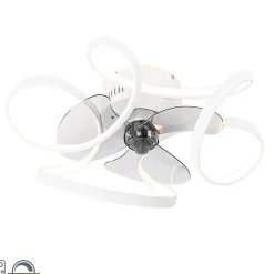 Ventilateur de plafond blanc avec LED et télécommande - Mandy