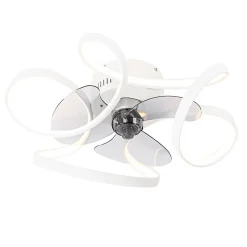 Ventilateur de plafond blanc avec LED et télécommande - Mandy