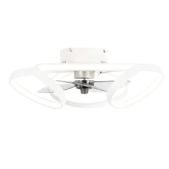 Ventilateur de plafond blanc avec LED et télécommande - Mandy