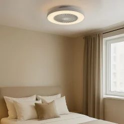 Ventilateur de plafond blanc avec effet étoile à intensité variable - Climo