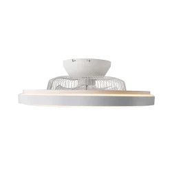 Ventilateur de plafond blanc avec effet étoile à intensité variable - Climo