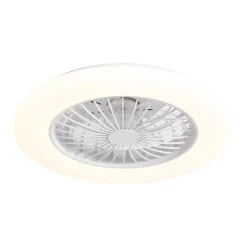 Ventilateur de plafond blanc 48,5 cm avec LED à intensité variable en Kelvin avec télécommande - Clemo