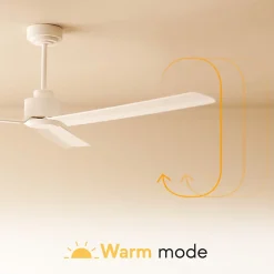 Ventilateur de plafond éclairage LED et télécommande, silencieux Ø76cm blanc Sulion