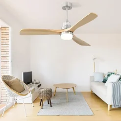 Ventilateur de plafond 132cm avec lumière LED Dimmable 3 pales