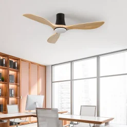 Ventilateur de Plafond Dakota Dayron avec Lumière 3 Pales Noir 56W 6 Vitesses