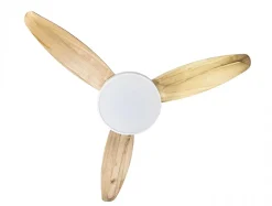 Ventilateur de plafond DC blanc avec pales en ABS 122cm et lumière pour 25m2