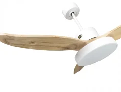 Ventilateur de plafond DC blanc avec pales en ABS 122cm et lumière pour 25m2