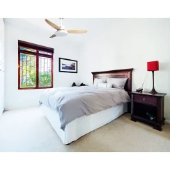 Ventilateur de plafond DC blanc avec pales en ABS 122cm et lumière pour 25m2