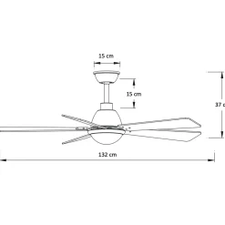 Ventilateur de plafond dimmable noir 132 cm éclairage LED et CCT - Cosmo