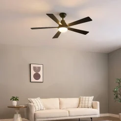 Ventilateur de plafond dimmable noir 132 cm éclairage LED et CCT - Cosmo