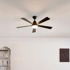 Ventilateur de plafond dimmable noir 132 cm éclairage LED et CCT - Cosmo