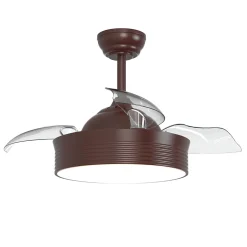 Ventilateur de plafond escamotable à lumière brun foncé