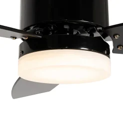 Ventilateur de plafond extérieur noir 91,3cm avec LED à intensité variable avec télécommande IP44 - Toledo