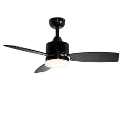 Ventilateur de plafond extérieur noir 91,3cm avec LED à intensité variable avec télécommande IP44 - Toledo