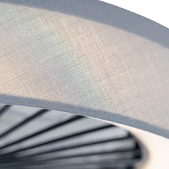Ventilateur de plafond gris avec effet étoilé 47cm LED incluse dimmable avec télécommande - Emily