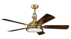 Ventilateur de Plafond Hatteras Bay 142cm - Laiton antique bruni