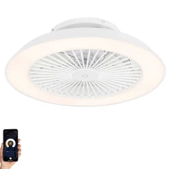 Ventilateur de plafond intelligent blanc avec LED et télécommande - Deniz