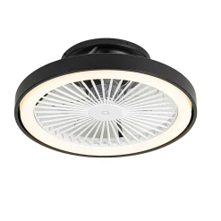 Ventilateur de plafond intelligent noir avec LED et télécommande - Dave