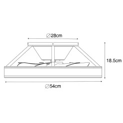 Ventilateur de plafond intelligent noir avec LED et télécommande - Dave