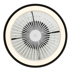 Ventilateur de plafond intelligent noir avec LED et télécommande - Dave
