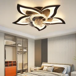 Ventilateur de plafond LED NETTLIFE avec éclairage 48 W Noir Silencieux Télécommande Intensité variable 3 températures de couleur