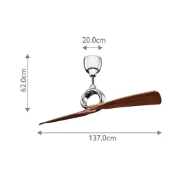 Ventilateur de Plafond Link 137cm - Nickel Poli