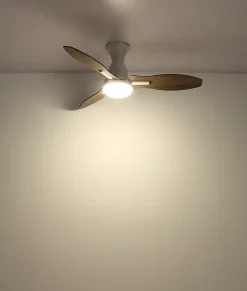 Ventilateur de plafond métal blanc mat, LED GALE