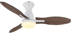 Ventilateur de plafond métal blanc mat, LED GALE