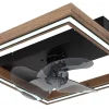Ventilateur de plafond métal noir mat, LED CELINATA
