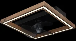 Ventilateur de plafond métal noir mat, LED CELINATA