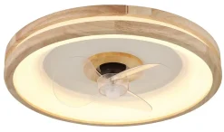 Ventilateur de plafond métal blanc mat, LED GATIAN