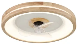 Ventilateur de plafond métal blanc mat, LED GATIAN