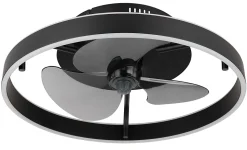 Ventilateur de plafond métal noir, LED CONWAY