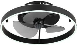 Ventilateur de plafond métal noir, LED CONWAY
